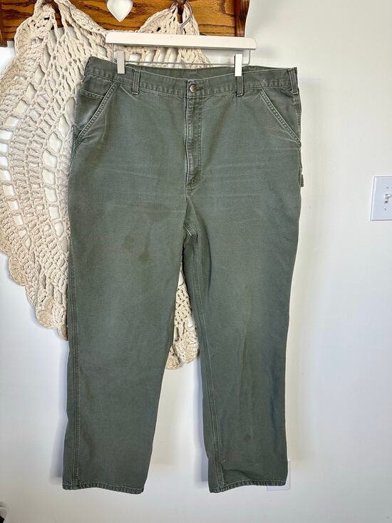 Carhartt Other - Carhartt B11 MOS Dungaree Fit Khaki Green Carpenter Pants 42 X 36